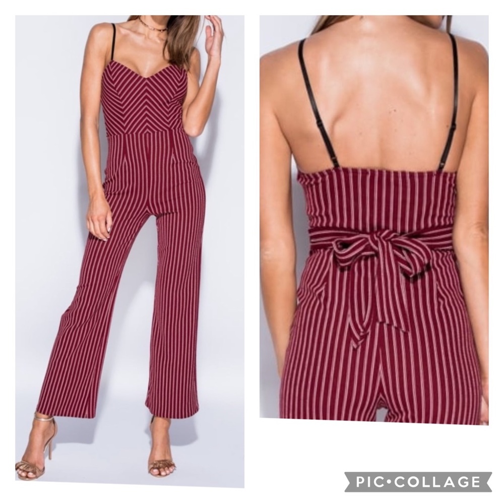 Striped Red and White Jumpsuit